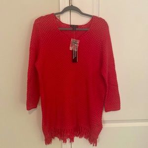 Tribal Brand Pink Fringe Sweater